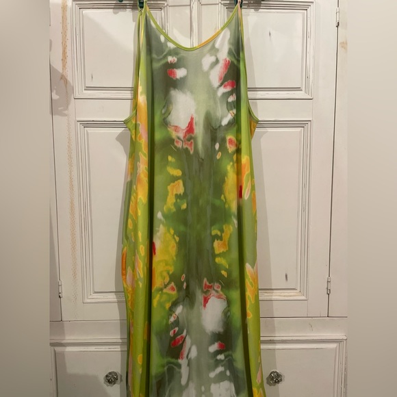 Beyond This Plane Maxi Dress (Size 4XL) (Lime Tie Dye) - Picture 3 of 7
